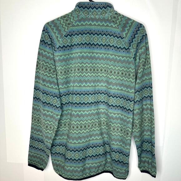 Southern Marsh Marrakesh Stripe Men's Small Blue Green Pullover Fleece Sweater - Picture 6 of 7